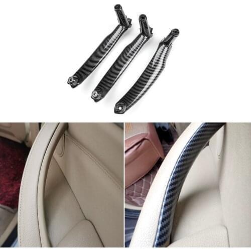 3PCS Carbon Texture Interior Car Door Handle Panel Pull Cover For BMW X5 X6 E70 E71 2008 2009 - 2011 2012 2013 E72 2010 - 2015