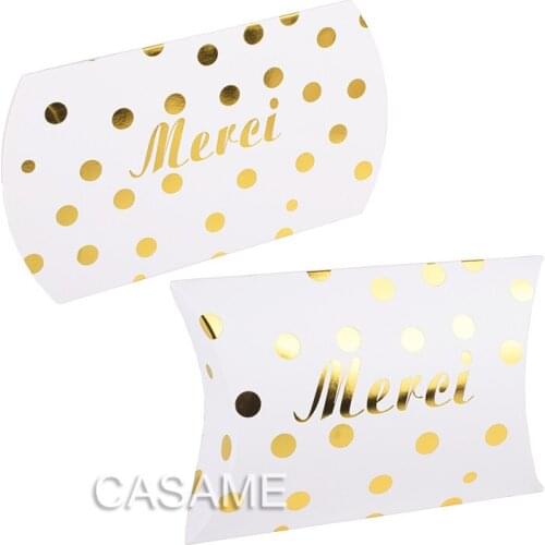 3 pcs Pillow Dot Stripe foil gold candy Box craft gift Wedding Favor Gift Boxes pie Party Box bags
