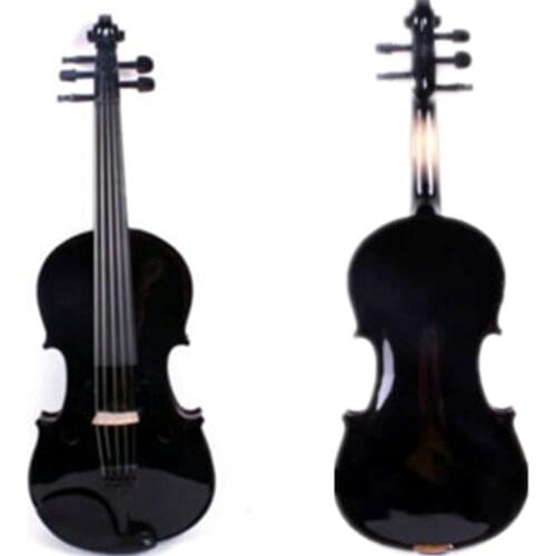 Black colors 5 strings electric & acoustic violin 4/4 ,#7365