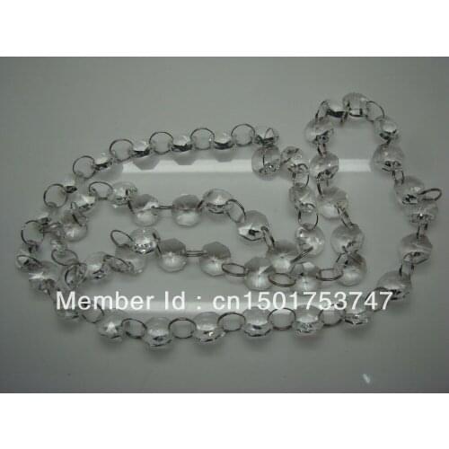 50M/Lot Crystal Garland strand 14mm octagon bead chain and Strand,Wedding & Christmas party event Decoration