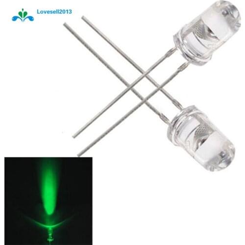 50PCS 5mm Green Round High Power Super Bright Water Clear LED Leds Lamp Bulb