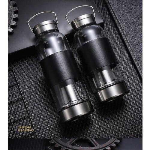 750ml 900ml 1100ml Large capacity Portable Glass Tea Bottle Tea Infuser Glass Tumbler Stainless Steel Filters The Tea Filter