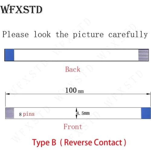 8pins 100mm*4.5mm Type B New Flex cable Same Side Copper AWM 20706 105C 60V VW-1 Pins Contact
