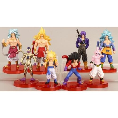 8pcs/set Dragon Ball Figure Sun Goku Vegeta Majin Buofli Satranx Toy Doll Decoration Model Toy Gifts