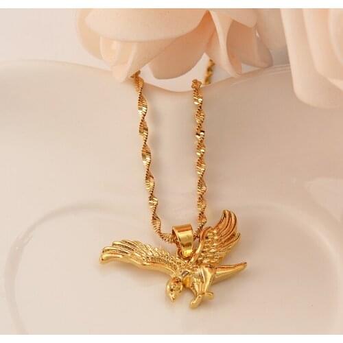 Bangrui Brand Eagle Statement Necklace Men Jewelry Wholesale Gold Filled Hawk Animal Charm Pendant & Chain Punk Jewelry
