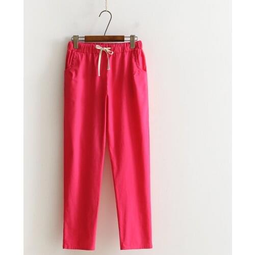 Cargo/baggy Pants Summer Womens Pants Linen Sweatpants Casual Harem Sports Pants Women Trousers Soft High Quality Female Ladys