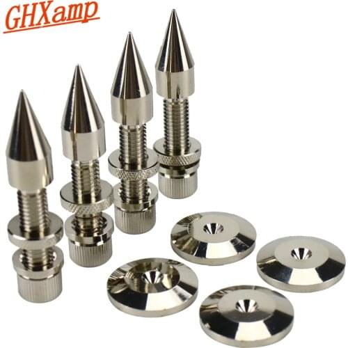 GHXAMP M8*60mm Speaker Spikes Stand Feet Pad Copper Audio Subwoofer Loudspeakers Height:60mm 4 Sets