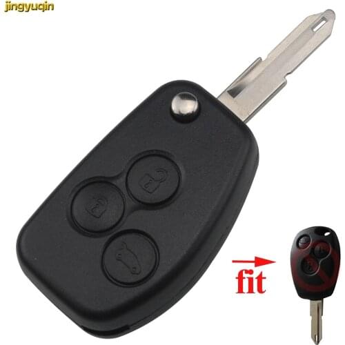 Jingyuqin Remote Car Key Shell for Renault Duster Logan Fluence Clio Vivaro Master Traffic Kangoo Megane laguna 3 Buttons