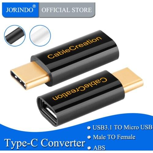 JORINDO USB C to Micro USB Adapter, USB Type C Adapter Micro USB to USB-C Converter with 56K Resistor Compatible Mate ,MacBook