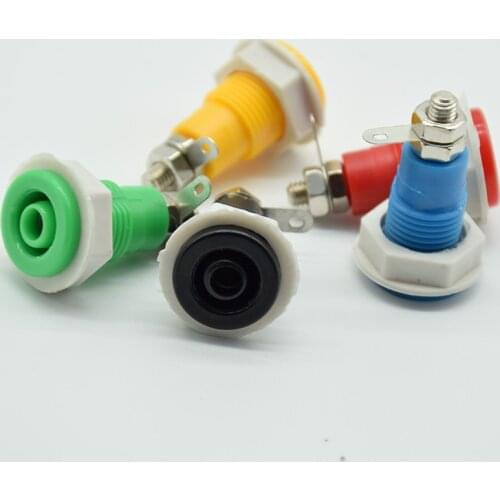 10pcs Terminal 4mm banana socket copper plug socket panel test 4 mm socket high insulation safety mother seat Connector