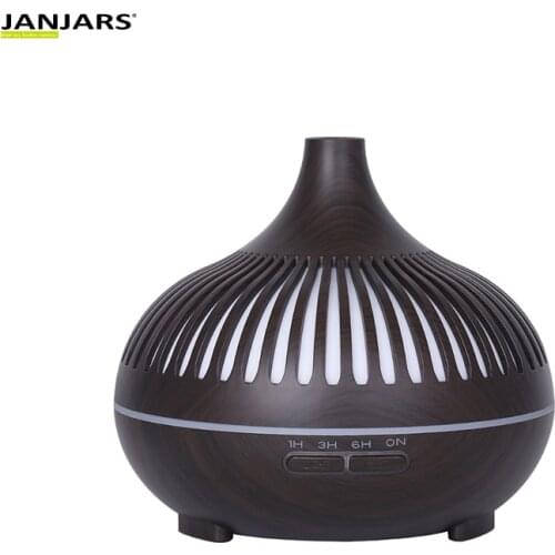 Commercial modern design wood grain ultrasonic mist aromatherapy electric nebulizing fragrance essential oil air diffuser