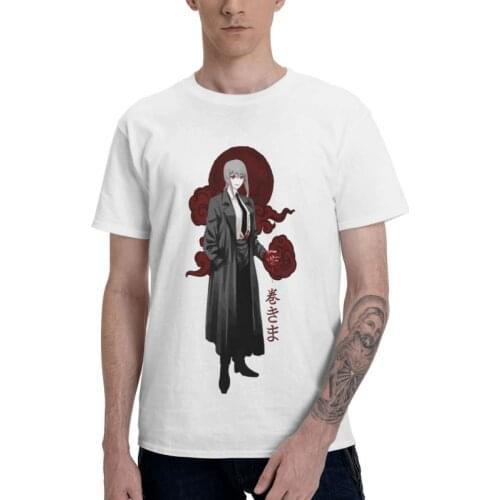 Makima Bloody T-shirt Men Streetwear T Shirt Short Sleeve Cotton Chainsaw Man Anime Manga Harajuku Tshirt Urban Tee Top Gift