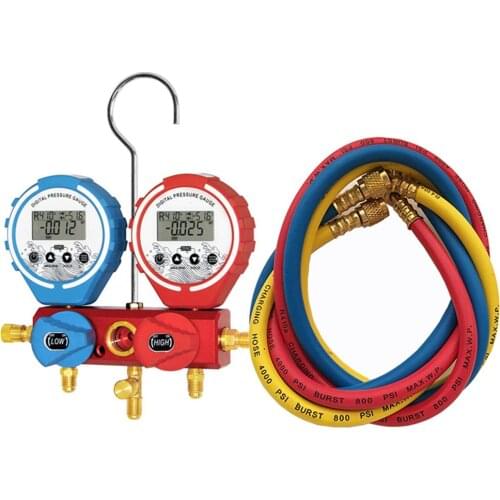 Pressure Gauge Manifold Refrigeration Digital Vacuum Tester Meter HVAC Temperature Tester Manifold Air Condition Refrigeration