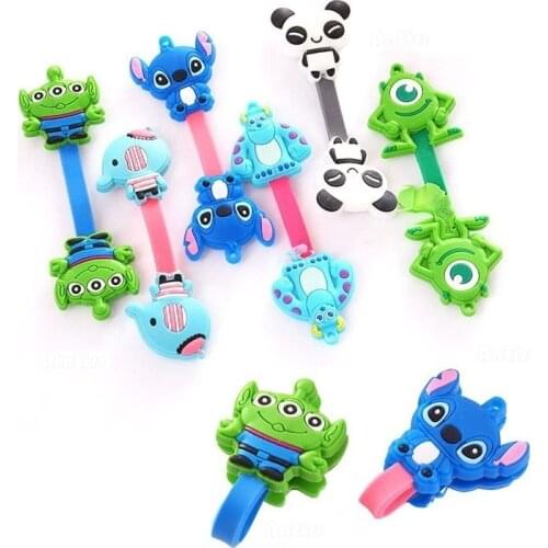 Cartoon Charger USB Cable Winder Data line Protector Earphone Wire Cord Organizer Management fastener Marker Holder Button fixer