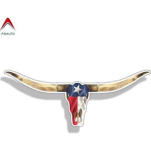 Aliauto Personality Texas TX Longhorn Lone Star State Flag Car Sticker Automobiles Truck Laptop Cup Styling PVC Decal,13cm*5cm