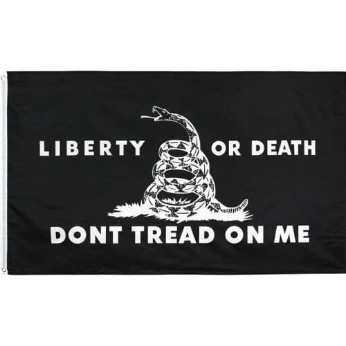 90X150cm liberty or death black dont tread on me Tea Party Rattle Snake gadsden flag