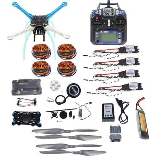 Full Kit DIY GPS Drone APM2.8 500mm Multi-Rotor with 700KV Motor 30A ESC 6CH 9CH Transmitter 11.1V 4400MAH Battery F08191-L
