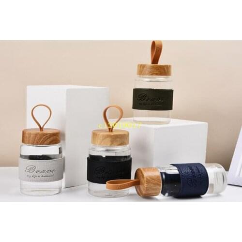 300ml high borosilicate glass with string outdoor portable water cup for men and women lovely accompanying cup