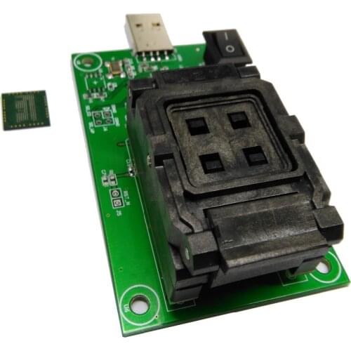 EMCP socket with USB,eMCP programmer,Clamshell,size 14x18mm,for BGA 162 and BGA 186,Support flat bottom