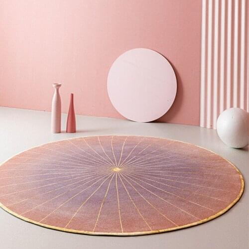 Nordic Luxury Round Carpet Living Room Modern Pink Girl Room Carpet Home Decor Sofa Table Rugs Coffee Thick Round Carpet And Rug