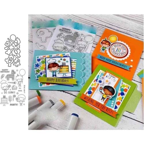 Chef Cake Stamp and Dies 2021 Transparent Clear Silicone Stamp Cutting Die Set for DIY Scrapbooking Photo Decorative