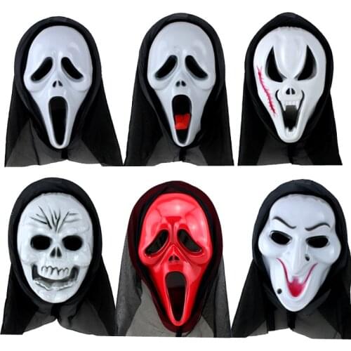 Death Skull Skeleton Mask New Scary Latex Cosplay Masks Creepy Halloween Horror Clown Mask