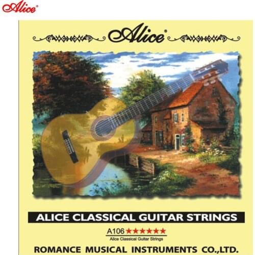 Top Quality 6pcs/set Alice classical guitar strings A106 /Clear Nylon strings Silver Plated Copper Alloy Wound