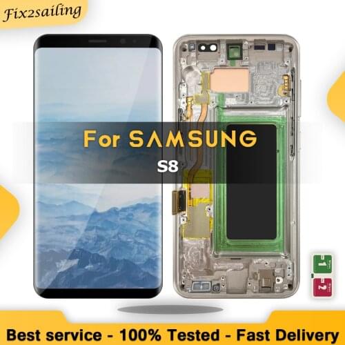 SUPER AMOLED S8 G950 LCD For SAMSUNG Galaxy S8 G950 G950F Display Touch Screen Digitizer Assembly Replacement With/No Frame