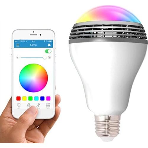 Smart E27 LED Bulbs Light 7W Wireless Bluetooth Speaker Music Playing Lamp RGB Dimmable Multicolor Lighting Phone APP Control
