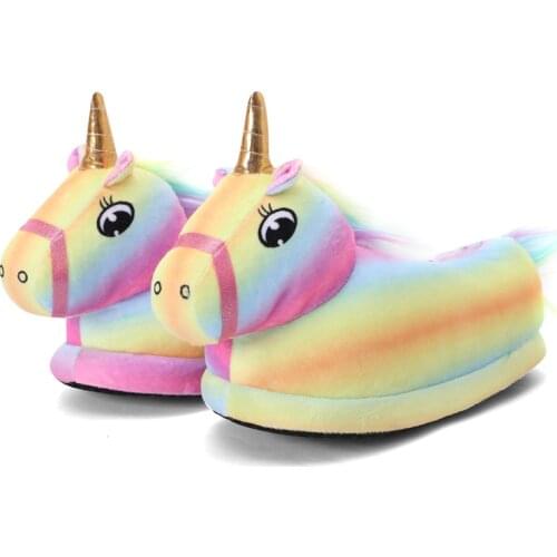 Winter Unicorn Slippers Kids Toddler Girl Flip Flop Baby Boys girls Cotton Indoor Shoes Warm Fluffy House Children Slipper