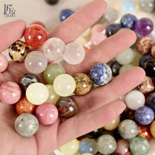 10 pcs /Lot Crystal Ball Undrilled Bead 18mm Natural Stone Sphere Chakra Healing Reiki Gems Craft Decor Home Pendant Bracelet
