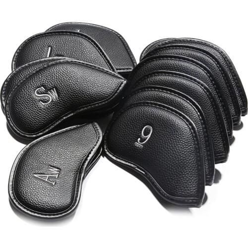 12PCS/Set Exquisite PU Golf Club Iron Head Covers Protector Golf Head cover Sets Iron Club Head Cover Accessories