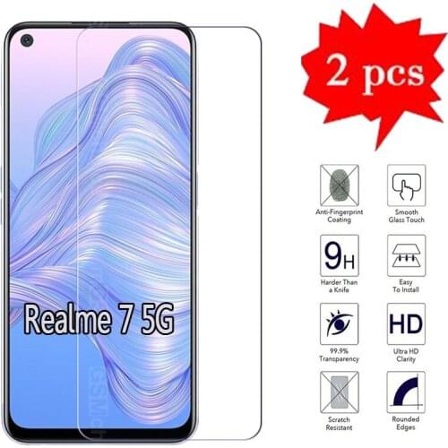 2-1Pcs Glass For Realme 7 5G Case Front Screen Explosion Proof Protector Film Cover For Realmi 7 5G Tempered Glass