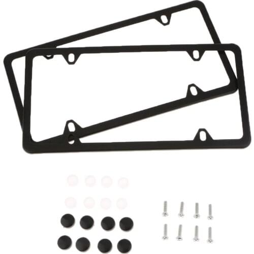 2 Pieces Car Polish Stainless Steel Auto Car License Plate Frame Chrome Screw Caps with 4 Rustproof Holes