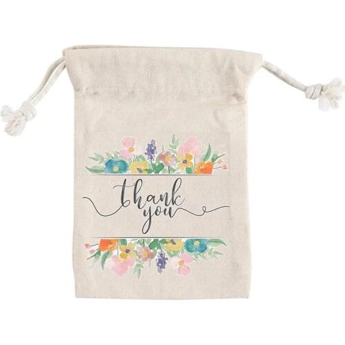 5pcs Thank You Candy gift Bag rustic Wedding engagement bachelorette hen party bridal baby shower birthday decoration supplies