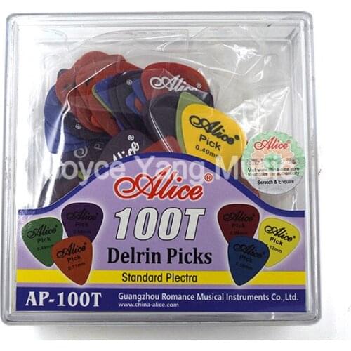 Alice AP-100T Delrin Guitar Picks Plectrums Standard Plectra With Plastic Box Case 0.49/0.58/0.71/0.89 mm