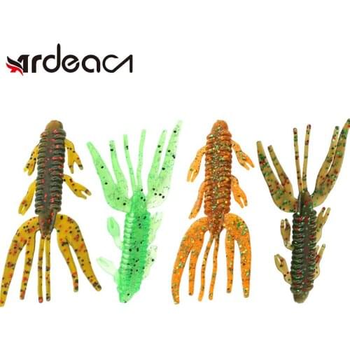 ARDEA 10pcs Soft Shrimp Silicone Soft Bait 90mm3.7g Artificial Craw Worm Wobble Jig Fishing Lure Carp Bass Tackle Pesca Isca