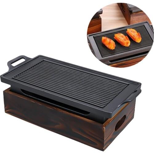 Smokeless Portable BBQ Grill Korean Japanese Barbecue Grill Charcoal BBQ Oven Alcohol Stove Non-stick Cooking Tools Outdoor