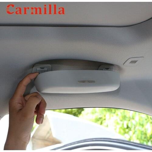 Carmilla ABS Car Glasses Case Sun Glasses Holder Sunglasses Box for Audi A4 B8 B9 A3 8V Q3 Q5 Q7 2013 - 2019 Accessories