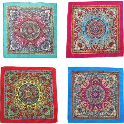 Ethnic Style Women Men Punk Hip Hop Bandana Bright Colorful Paisley Floral Print Square Scarf Cycling Dancing Headwrap Steetwear