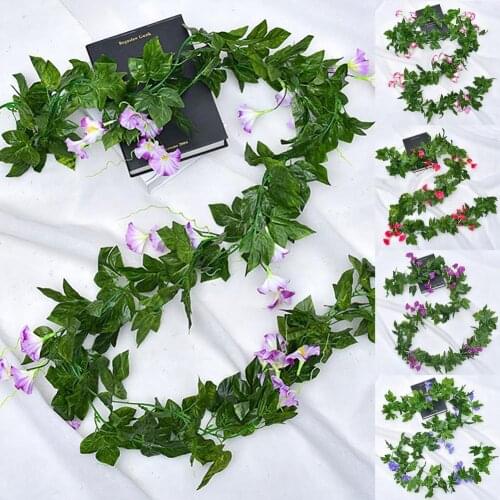 Simulation Flower Realistic Looking Eye-catching Plastic Morning Glory Vine Decor for Home