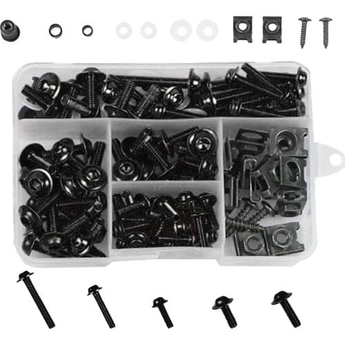 Motorcycle Fairing Bolt Kit 177 Pieces M5 M6 Windscreen Screws Fasteners Fairing Bolts Nut Clips Kit for Kawasak for Honda
