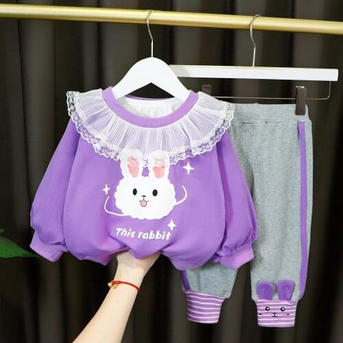 Baby Girls Clothing Sets 2021 spring summer Newborn Infant Casual Clothes Lace Tops Overalls 2 Piece Children Kids Clothing