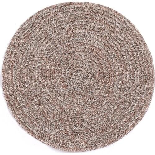 38CM Table Mat PVC Tableware Mat Cup Hot Pot Tray Pad 6 Color Hand-woven Mat Family Restaurant Mat Kitchen Mat Holiday Wedding