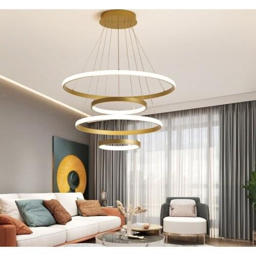 Creative Personality Circle Chandelier Living Room Lamp Modern Minimalist Restaurant Stairwell Atmosphere Home Art Luxury Light