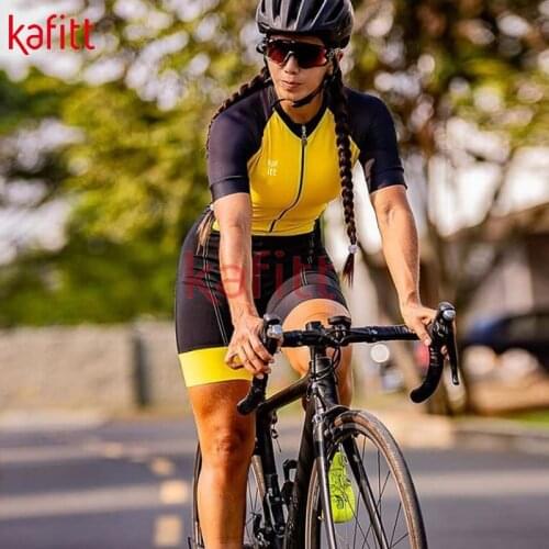 Calfettes Latest Professional Womens Triathlon Outdoor Sportswear Short-sleeved Tight Cycling Suit Jumpsuit Cycling Suit