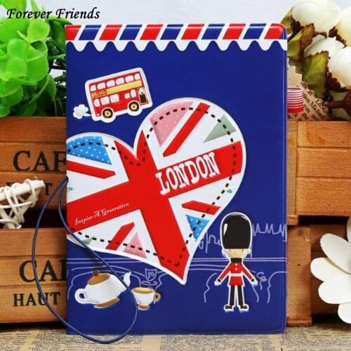 New High quality PU&PVC passport Cover , ID Credit Card Cover business Card -ID Holders for travel -Blue London pattern