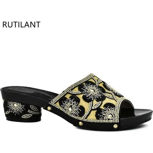 New Arrival Women African Wedding Shoes High Quality Elegant Italian Women Shoes with Stone High Heels Women Pumps for Parties