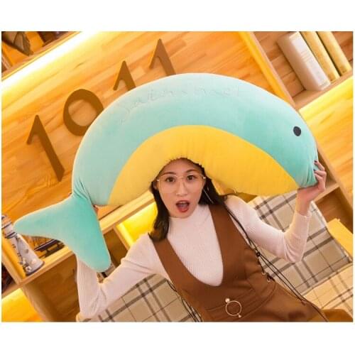 New style large 90cm cartoon fish whale plush toy down cotton soft doll sleeping pillow Christmas gift b2921