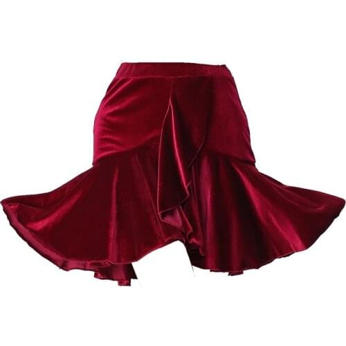 Latin Dance Practice Clothes Female Adult Bottoms Skirt Velvet One-piece Top Dance Costumes Autumn and Winter New